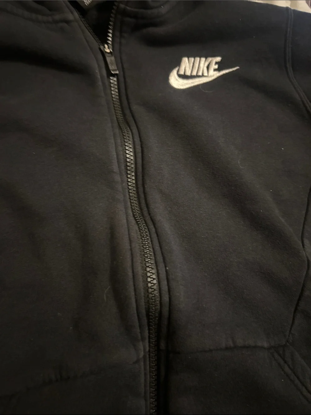Nike Black Zip-Up Hoodie with White Swoosh